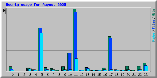 Hourly usage for August 2025