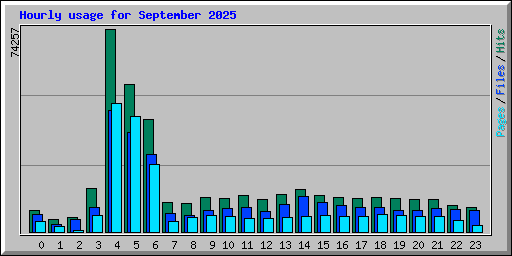 Hourly usage for September 2025